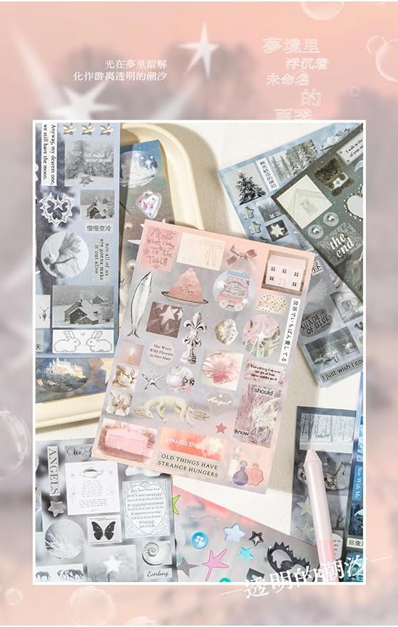 Alideco 30pcs Scrapbook Stickers Vintage Ancient Dreamcore Style Elements Sticker Book for Adults Sticker journaling Stickers for Scrapbooking (huiyoufuguang)