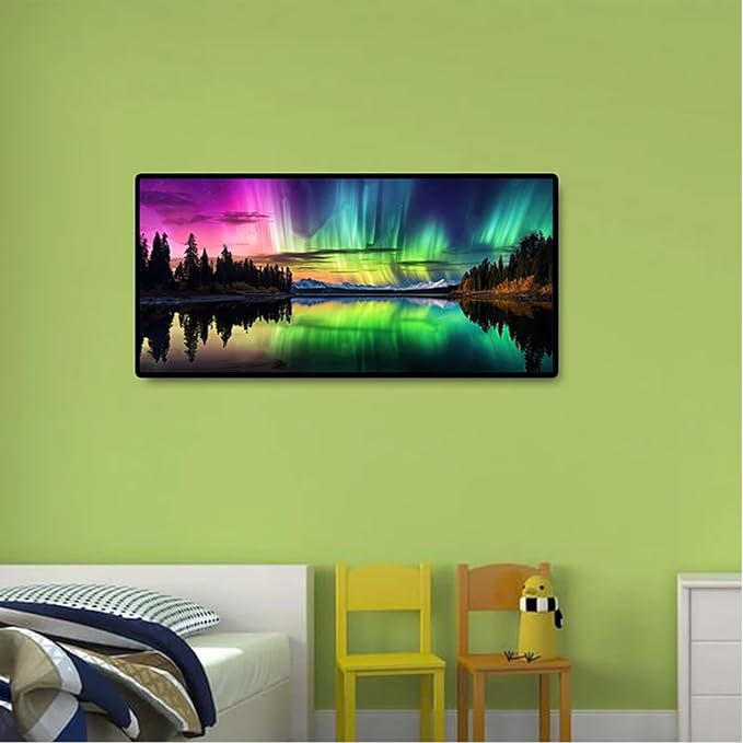 Meothan Northern Lights Diamond Painting Kits for Adults，5D Large Size Northern Lights Diamond Art for Adult Beginners, Full Drill Aurora Crafts Gem Art Painting for Home Wall Decor 27.6x15.8in