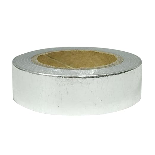 Wrapables Colorful Washi Masking Tape, Metallic Silver