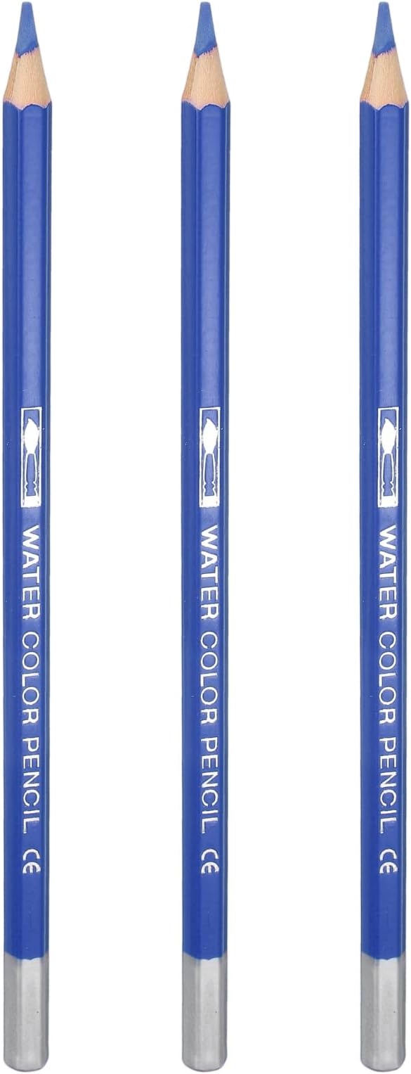 PATIKIL Watercolor Pencils, Dark Blue Color Pencil Set Sketch Coloring Drawing Colored Pencils Bulk Artist Drawing Supplies for Adult Coloring Book Blending, 3 Pcs