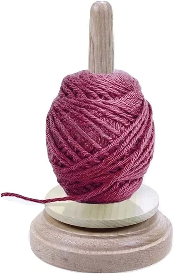 AnNafi® Wood Yarn Holder for Crocheting & Knitting Twirling Mechanism | Classic Wooden Spinner & Thread Holder | Knitting Embroidery Tools | Craft & Sewing Supplies | Yarn Organising Tool for Granny