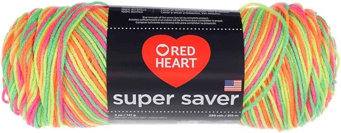 Craft County Size 4 (Medium) 100% Acrylic Fiber Yarn – Variety of Color and Pattern Options – for Crochet, Knitting, and Weaving (Day Glow)
