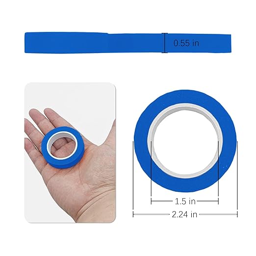 8PCS Colored Masking Tape - Dark Blue Painters Tape, Tape for Kids Art Supplies, Great for Crafts, Labeling, DIY Decorative, 1/2 Inch Colored Tape Rolls- Tiny Size