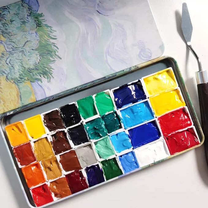 48Pcs Empty Watercolor Paint Pans – Full Pans, 3ml White Plastic Pans for Metal Watercolor Tins, Perfect for DIY Custom Palette, Repacking Solid & Homemade Watercolors