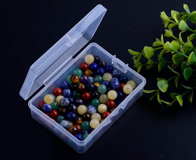 7 Chakra Natural Stone Beads 100pcs 10mm Round Genuine Real Stone Beading Loose Gemstone Mixed DIY Smooth Beads for Bracelet Necklace Earrings Jewelry Making