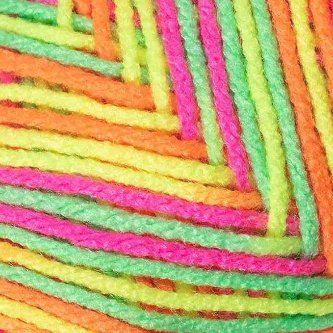Craft County Size 4 (Medium) 100% Acrylic Fiber Yarn – Variety of Color and Pattern Options – for Crochet, Knitting, and Weaving (Day Glow)