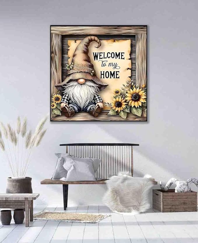 gnome cross stitch kits for adults beginner,home counted cross stitch kits printed stitching cute patterns dimensions needlepoint art crafts embroidery kits for adults beginners