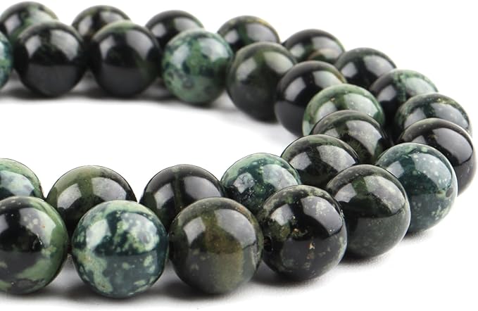 Natural Stone Beads for Jewelry Making - 8mm Gemstone Round Beads for Bracelets(45-47pcs, 8mm, Kambaba Jasper)