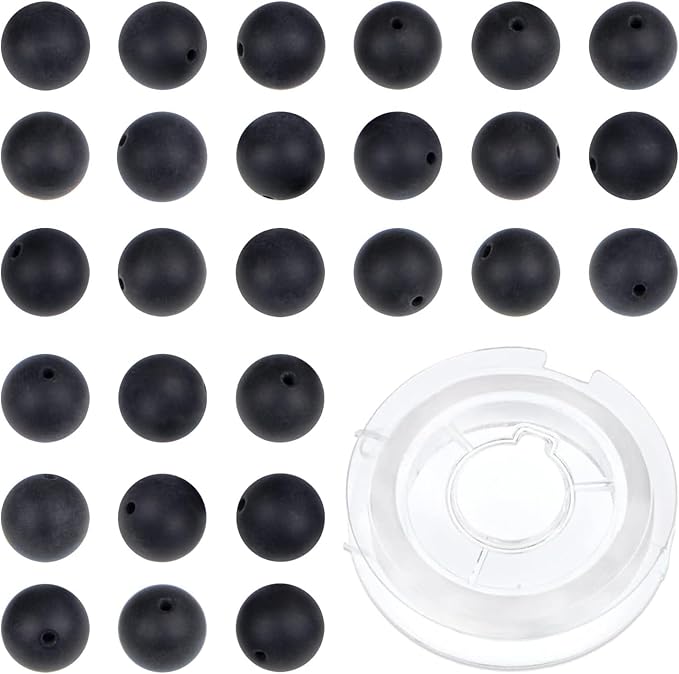 210pcs natural crystal beads stone gemstone round energy healing loose beads with stretch cord for jewelry making bracelets anklets (4mm 210pcs, matte black onyx)