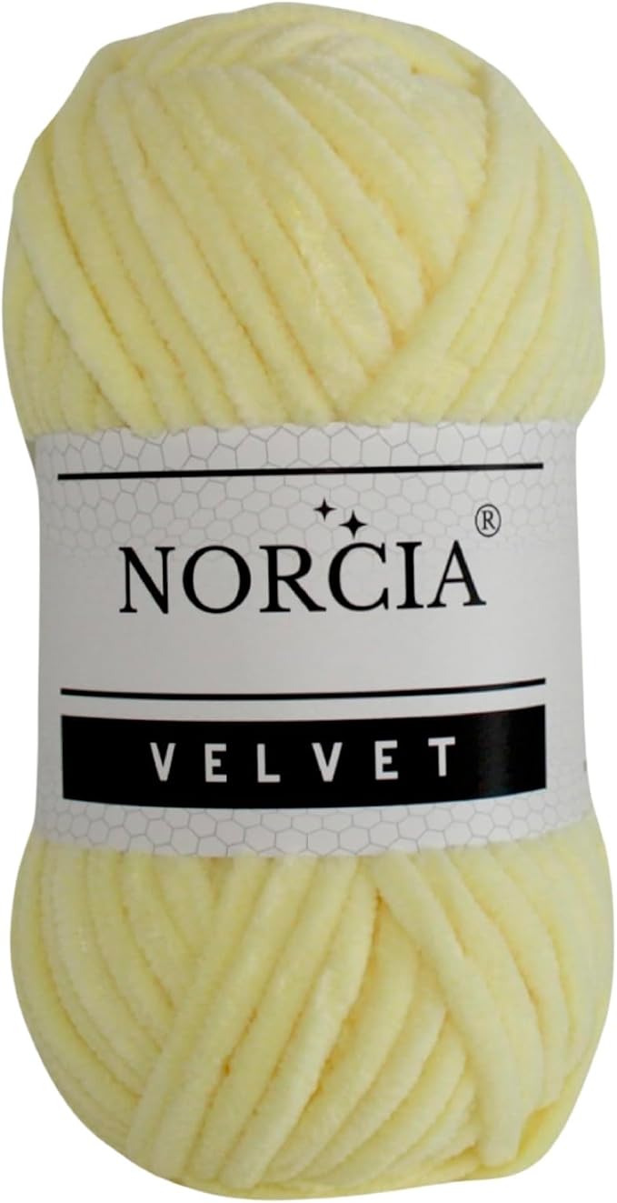 Soft Velvet Yarn Chenille Yarn for Crocheting Super Bulky (100g-3.50oz) (68m-74.3 yds) Baby Blanket Yarn for Knitting Amigurumi Yarn for Crochet Weaving Craft (Yellow, 1 Skein)
