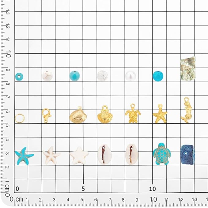 PandaHall 357pcs Starfish Shell Beads Ocean Jewelry Making Kit - 20g Synthetic Turquoise Seashells, Turtle & Mermaid Charms, Cowrie Shell Beads for Summer Beach Necklace, Bracelet & Anklet