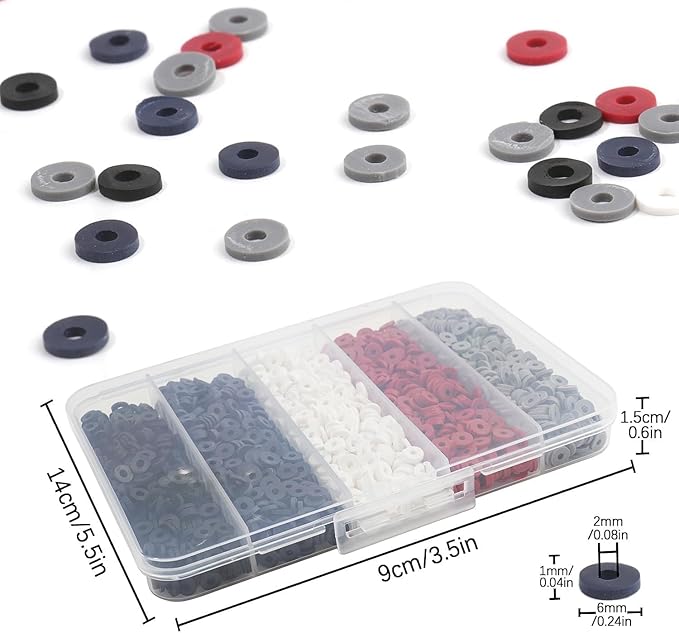 3500 Pcs Multicolor Clay Beads for Bracelets Making 6mm Heishi Polymer Clay Bead, Flat Round Disc for Jewelry Making