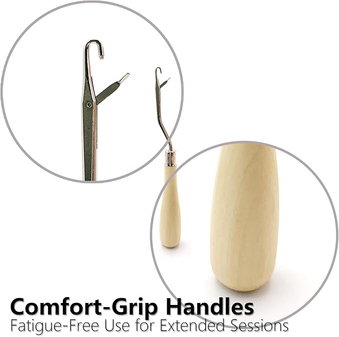 Qgond 5PCS Latch Hook Tool Set – Small Crochet Hooks in Multiple Sizes for Braid Hair, Dreadlocks, Rug Making, Carpet Crafting & Other DIY Projects