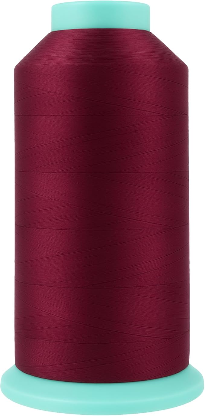 Mandala Crafts Size 46 210D T45 Bonded Nylon Thread - Burgundy 2843 YDs Tex 45 Heavy Duty Sewing Threads for Leather, Jeans, Weaving, Outdoor Marine Upholstery