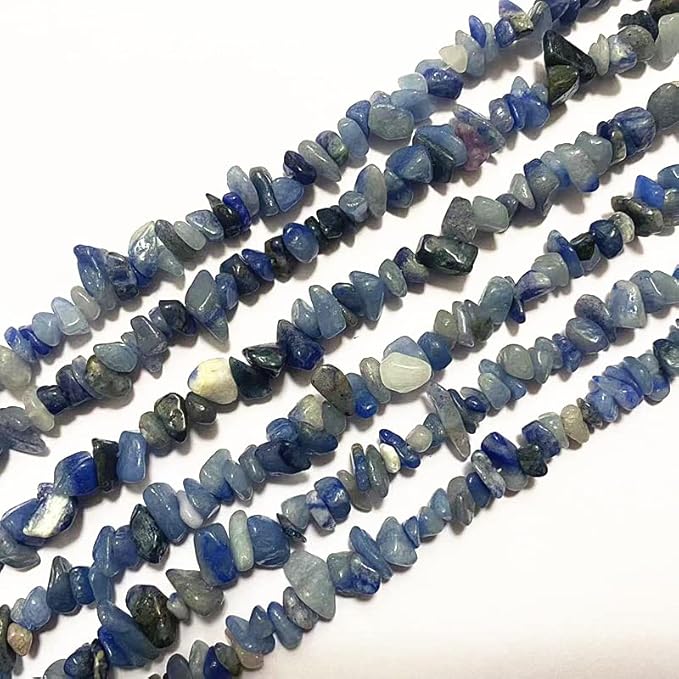 7-8mm Natural Blue Aventurine Gemstone Chips Beads Healing Crystals Waist Bracelets Necklace Kit Irregular Stone DIY Crafts Design Jewelry Making