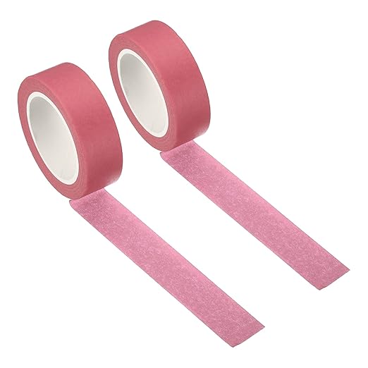 PATIKIL Holographic Washi Tape 0.59 Inch x 10.93 Yards, 2 Roll Self Adhesive Masking Sticker for DIY Art Craft Wrapping Decoration, Bright Pink