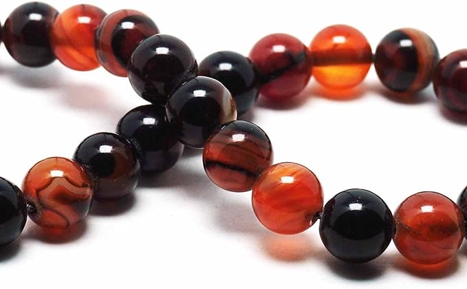 6mm Natural Stone Beads for Jewelry Making - Gemstone Round Loose Beads for Bracelets(58-62pcs, Dreamy Striped Agate)