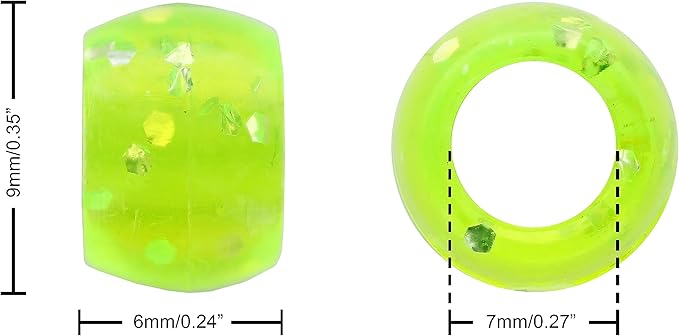 Pony Beads, 6x9mm, Glitter Yellow, 750pc – Bracelet Making Kit for Jewelry and Kandi Crafts – Bulk Craft Beads for Friendship Bracelets and DIY Projects
