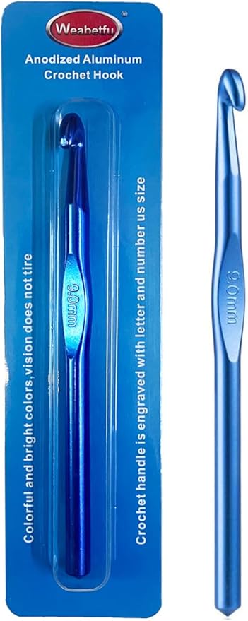 Weabetfu Aluminum Crochet Hook,Knitting Needles Crochet Needles for Knitting Craft Yarn,Crochet Hooks Size M,9mm-New