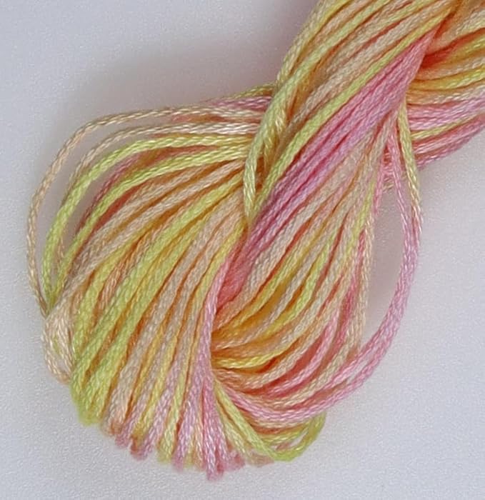 KCS Big skeins of 25 Meters Size 25 Color Variegated Cross Stitch Stranded Threads,6 skeins,4160