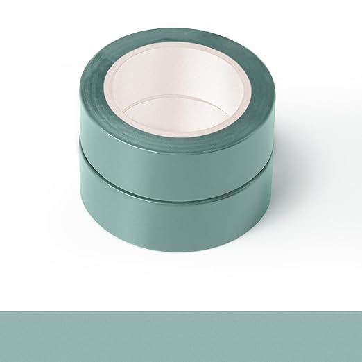 2Pack Mint Green Washi Tapes, Self-Adhesive Decorative Masking Tape, Decor Journals Scrapbooks Planners DIY Crafts Gift