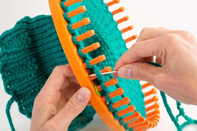 Authentic Knitting Board Chunky Round Loom Set – 3 Large Gauge Circular Knitting Looms for Cowls, Hats & Scarves – Premium Durable Plastic with Grooved Pegs – Beginner to Advanced Loom Knitting Kit