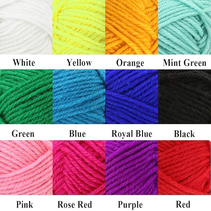 Pom pom Maker Yarn kit, 4PS Pompom Maker+12PS Acrylic Yarn+10PS Knitting Stitch Markers+10PS Plastic Needles+1PS Scissors(37c)