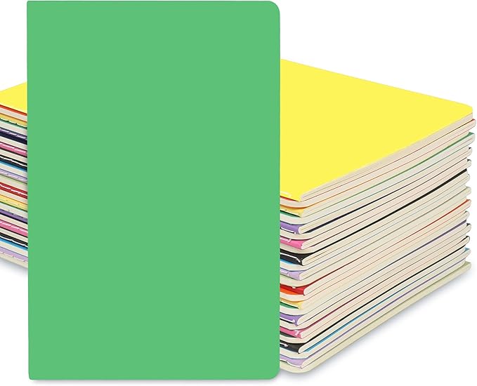 labkiss 24 pack blank notebook & journal bulk, multi cover, unlined plain thick paper, a5 size, 5.5x8.3 inch, 60 page, small sketchbook subject note pad set for women men kids traveler student office