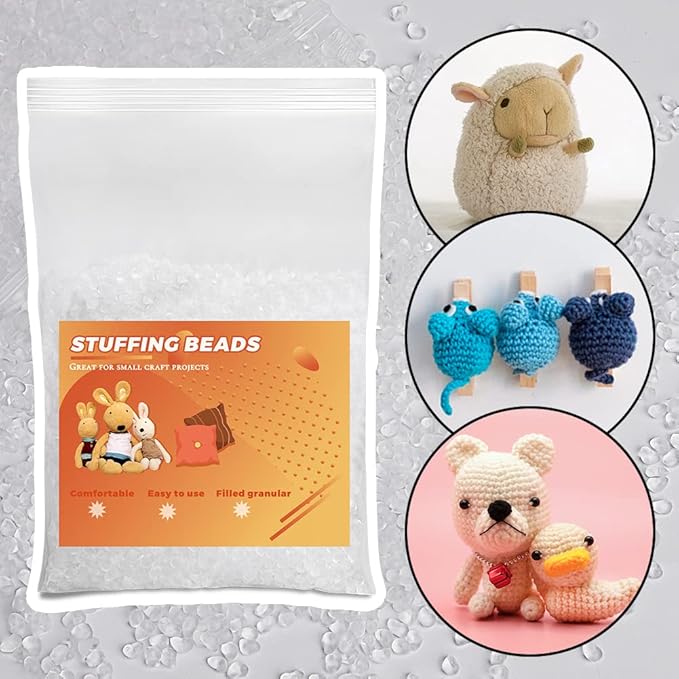 Stuffing Beads, 3.5oz Weighted Pellets for Stuffed Animals, Craft Rubber Beads for Stuffing Animals, Heavy Filler for Crafts - 100g