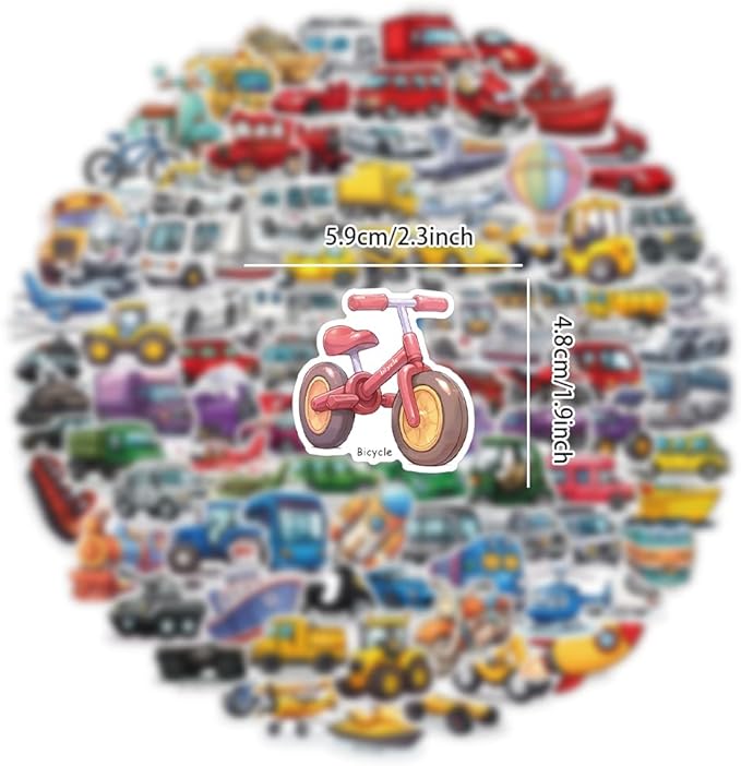 200 pcs car stickers bulk.truck stickers for kids classroom boys girls school,construction pack sticker gift for party favors book water bottles phone case laptop
