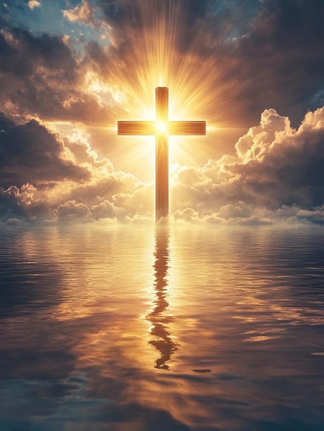 Jesus Stamped Cross Stitch Kits - Sea Needlepoint Counted Cross Stitch Kits for Beginners Adults Patterns Crossstitching Kits Dimensions Embroidery Kits Arts and Crafts (11CT Without Frame)