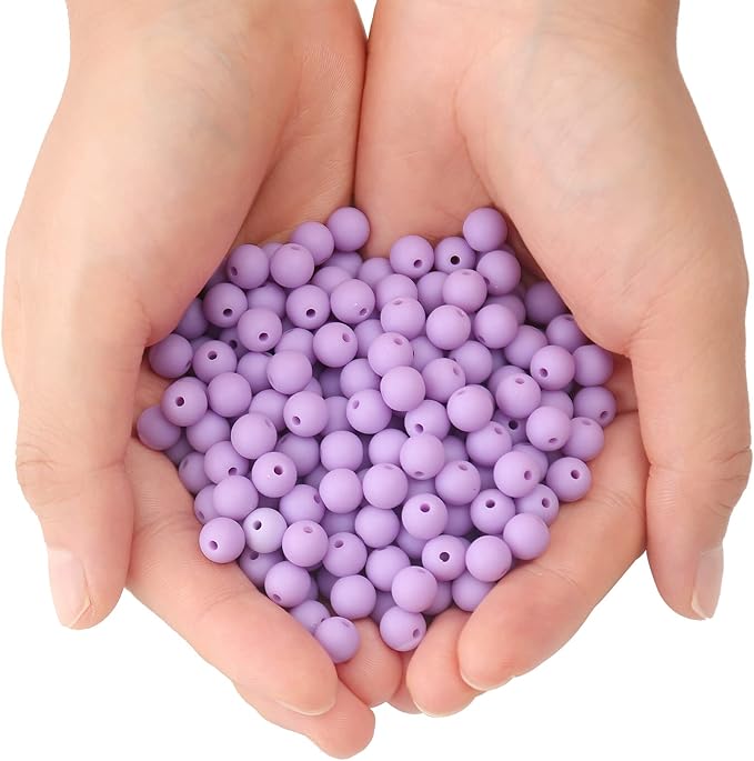 bonny boxx 1000pcs 6mm matte light purple acrylic round beads, frosted plastic resin bubblegum balls chunky gumball beads for necklace and bracelet making, crafting supplies