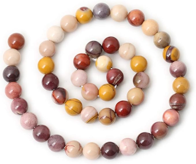 cheavian 45pcs 8mm natural moonkaite jasper gemstone round loose beads for jewelry making diy handmade 1 strand 15"