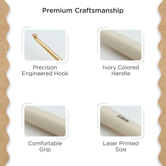 Knitter’s Pride Pearl Aluminum Crochet Hook – 2.5mm