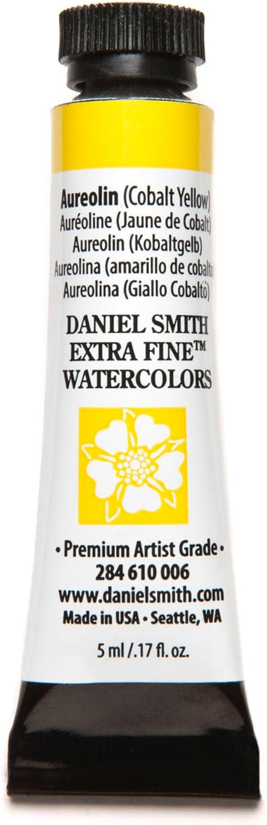 Daniel Smith Extra Fine Watercolor Paint, 5ml Tube, Aureolin(Cobalt Yellow), 284610006