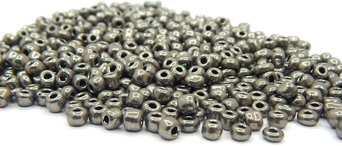 Perlin Glass Seed Beads 3mm 8/0 Round Mini Small Pony Beads 3300pcs for Making Earrings Bracelets Pendants Waist Jewelry DIY Handmade Metallic Color Kit (Antique Silver)