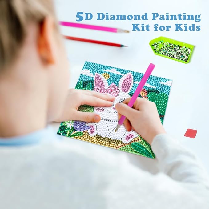 Labeol Diamond Art Kits for Kids Crafts for Girls Ages 6-8-10-12 Easy to DIY Creative Diamond Art Sticker Craft by Numbers Kits for Kids and Adult Beginners (Precious)