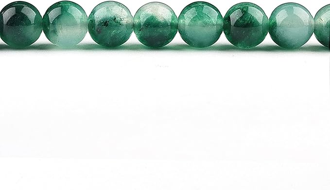 Natural Stone Beads for Jewelry Making - 6mm Gemstone Round Beads for Bracelets(58-60pcs, 6mm, Moss Jade)