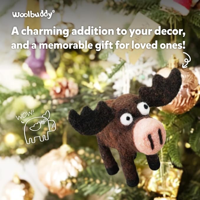 Woolbuddy Needle Felting Kit for Beginners & Adults, Moose Animal DIY Craft Kit, Complete Starter Kit with Wool, Tools & Step-by-Step Instructions