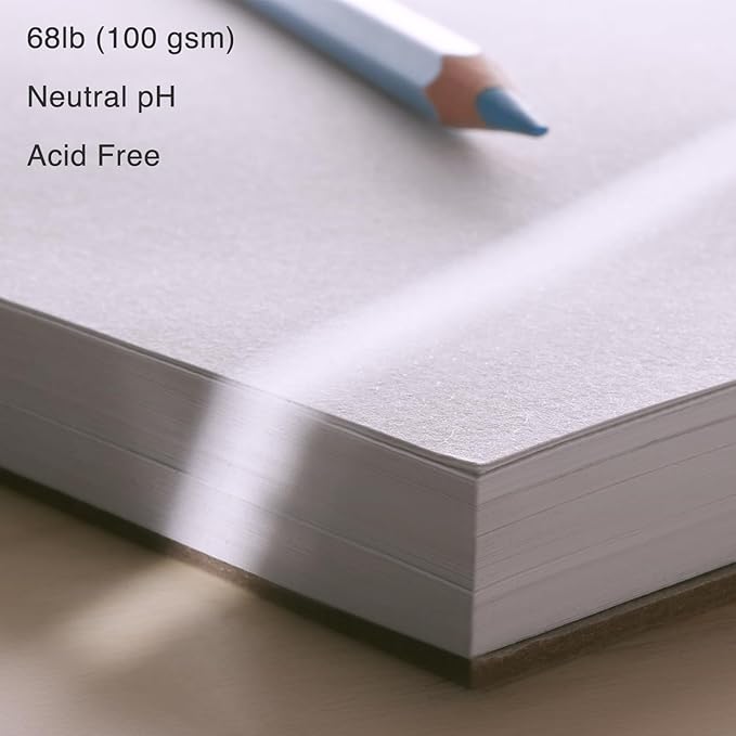 artistic eye 9x12 premium sketch book set, 100 sheets, spiral bound, 68lb (100gsm), acid-free drawing paper, ideal for kids, teens & adults (set of 2)