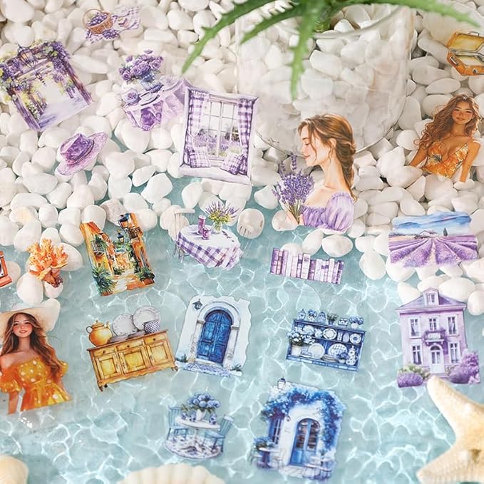 428Pcs Summer Scrapbook Stickers for Scrapbooking Supplies, 100 Sheets Transparent PET Scenery Journal Stickers for Journaling, Junk Journal, Scrap Book, Card Making, Collage, DIY Crafts Arts