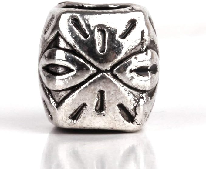 RUBYCA 50pcs Tibetan Silver Tone Spacer Beads Fit European Charms Bracelet Indian Ornament