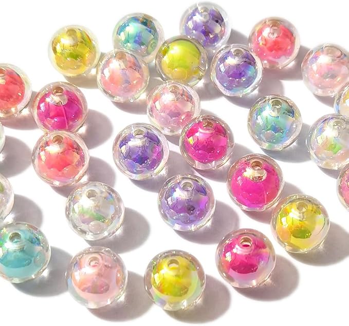 Acrylic Round Mixed 56pcs Loose Beads DIY Craft Embellishment