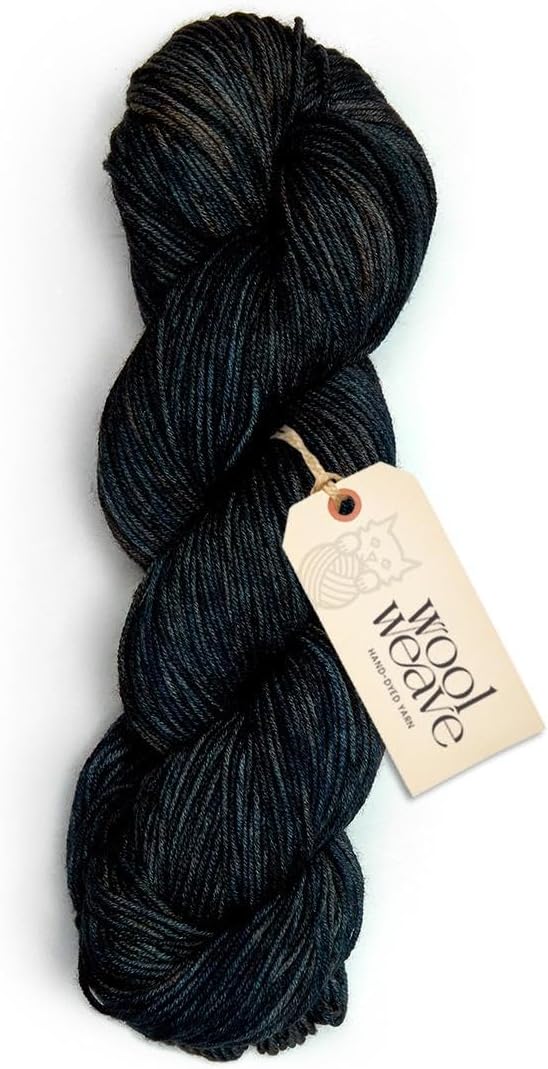 Superwash Merino Wool Yarn for Knitting & Crocheting - Premium Hand Dyed Yarns, 100gr, 240 Yards, Dk Weight - Luxurious & Soft Black Variegated Yarn