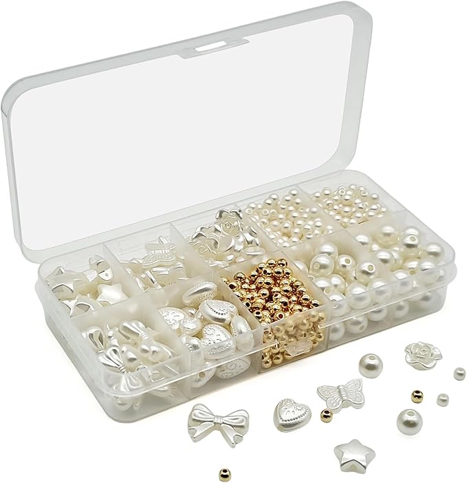 SXDLCX 300pcs Necklace Bracelet Making Kit, Pearl Bracelet Beads, Suitable for Jewellery Making Kits DIY Bracelets, Earrings, Necklaces