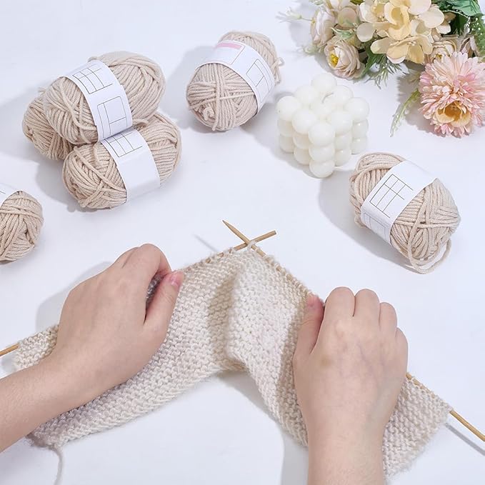 WEBEEDY Scarf Knitting Kit Complete Knitting Starter Kit for Adults, Learn to Knit Scarf Set with Yarn, Knit Needles, Detailed Video Tutorial for Beginners Craft Set Supplies