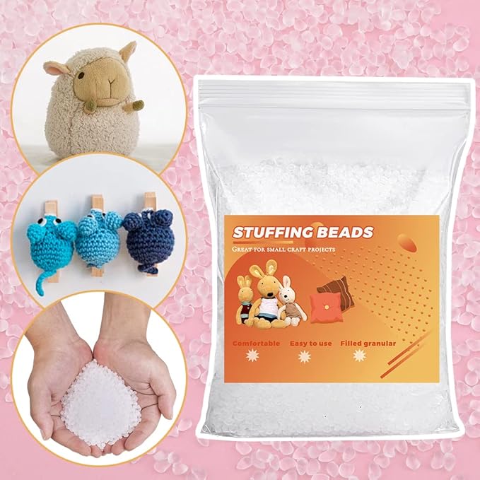 14oz Stuffing Beads, 8.8oz Weighted Beads for Stuffed Animals, Craft Poly Pellets Weighted for Stuffed Animals - 400g