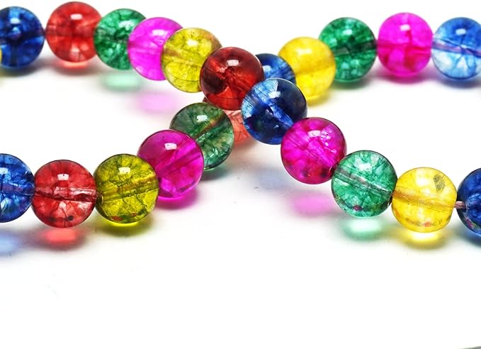 Crystal Round Beads for Jewelry Making - 10mm Glass Craft Beads for Bracelets(35-38pcs, Tourmaline Crystal)