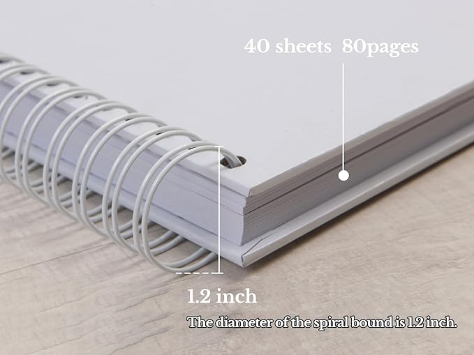 potricher 10 x 10 Inch DIY Scrapbook Photo Album 80 Pages Thick Kraft Blank White Paper Memory Book for Wedding and Anniversary Family (White, 10 Inch)
