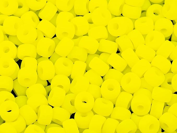 120 pcs (0.8oz) Mix of Big Pony Bagel Czech Glass Beads, 6mm (0.24 inch, Hole 0.08in) Semi Matte Neon Mix